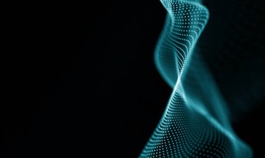 Geometrik mavi arka plan. Fütüristik teknoloji tarzı. Neon işareti. Fütüristik teknoloji Hud öğesi. Zarif arka plan. Büyük veri görselleştirme .