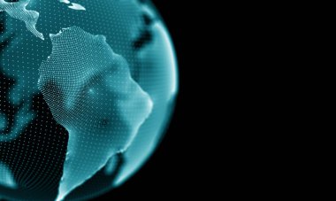 Geometrik mavi arka plan. Fütüristik teknoloji tarzı. Neon işareti. Fütüristik teknoloji Hud öğesi. Zarif arka plan. Büyük veri görselleştirme .