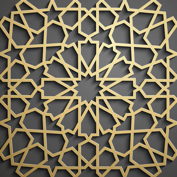Islam ornamen vektor, persian motiff. Elemen pola bulat ramadan 3d islam. Geometrik circular ornamental arabic simbol vektor  . - Stok Vektor