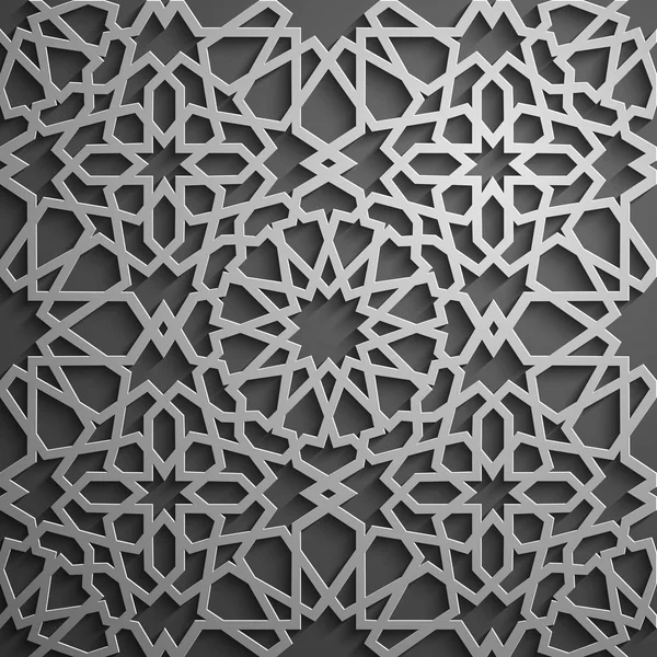 Vector de ornamento islámico, motivo persa. 3d ramadán elementos patrón redondo islámico. Geométrica circular ornamental arábiga símbolo vector  . — Archivo Imágenes Vectoriales