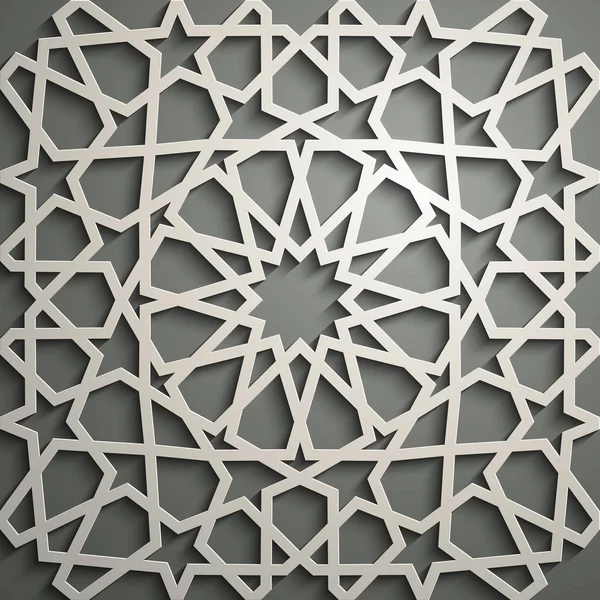 Islamska ornament wektor, perski motiff. elementy islamskiego okrągły wzór 3D ramadan. Wektor symbol geometryczny, okrągłe, ozdobnych, arabski . — Wektor stockowy