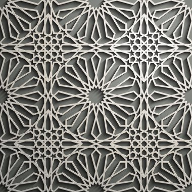 İslam süsleme vektör, Farsça motiff. 3D Ramazan İslam yuvarlak kalıp elemanları. Geometrik dairesel süs Arapça simge vektör .