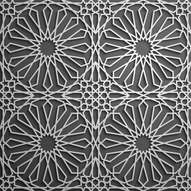 İslam süsleme vektör, Farsça motiff. 3D Ramazan İslam yuvarlak kalıp elemanları. Geometrik dairesel süs Arapça simge vektör .