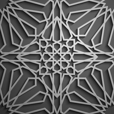 İslam süsleme vektör, Farsça motiff. 3D Ramazan İslam yuvarlak kalıp elemanları. Geometrik dairesel süs Arapça simge vektör .