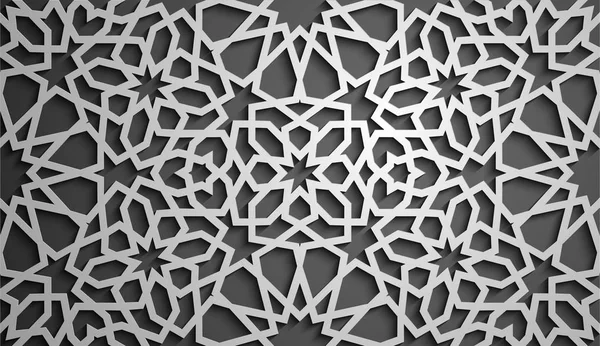 Islamska ornament wektor, perski motiff. elementy islamskiego okrągły wzór 3D ramadan. Wektor symbol geometryczny, okrągłe, ozdobnych, arabski . — Wektor stockowy