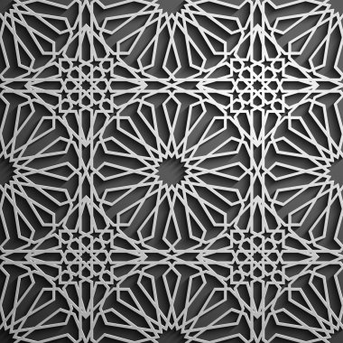 İslam süsleme vektör, Farsça motiff. 3D Ramazan İslam yuvarlak kalıp elemanları. Geometrik dairesel süs Arapça simge vektör .