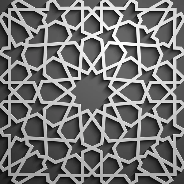 Islamiska prydnad vektor, Persiska motiff. 3D ramadan islamiska runda mönster element. Geometrisk cirkulär prydnads arabiska symbol vector . — Stock vektor