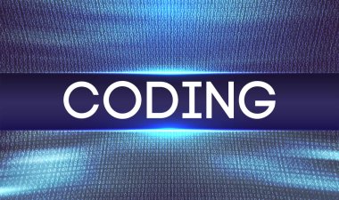 Yazılım geliştiricisi ve Bilgisayar betiğinin kod soyut teknoloji arkaplanı programlanıyor