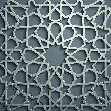 İslam süsleme vektör, Farsça motiff. 3D Ramazan İslam yuvarlak kalıp elemanları. Geometrik dairesel süs Arapça simge vektör. Mavi arka plan