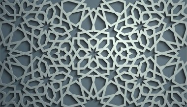 İslam süsleme vektör, Farsça motiff. 3D Ramazan İslam yuvarlak kalıp elemanları. Geometrik dairesel süs Arapça simge vektör. Mavi arka plan