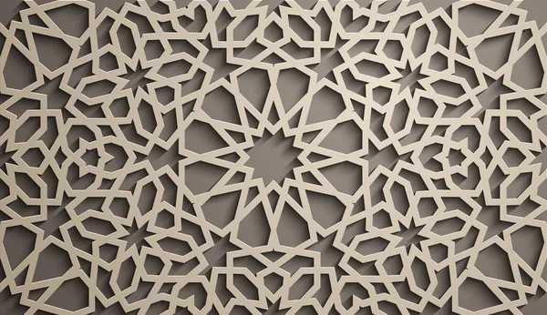 Brown background . Islamic ornament vector , persian motiff . 3d ramadan islamic round pattern elements . Geometric circular ornamental arabic symbol vector . Brown background — Stock Vector
