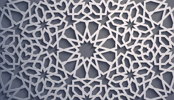 Fioletowym tle. Islamska ornament wektor, perski motiff. elementy islamskiego okrągły wzór 3D ramadan. Wektor symbol geometryczny, okrągłe, ozdobnych, arabski . — Wektor stockowy