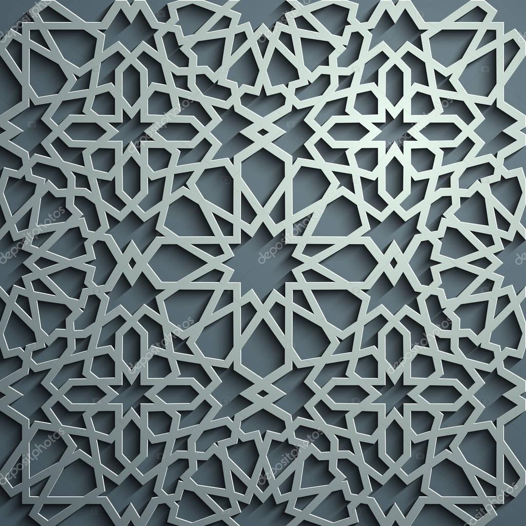 Islamic ornament vector , persian motiff . 3d ramadan islamic round pattern elements . Geometric logo template set. Circular ornamental arabic symbols vector .