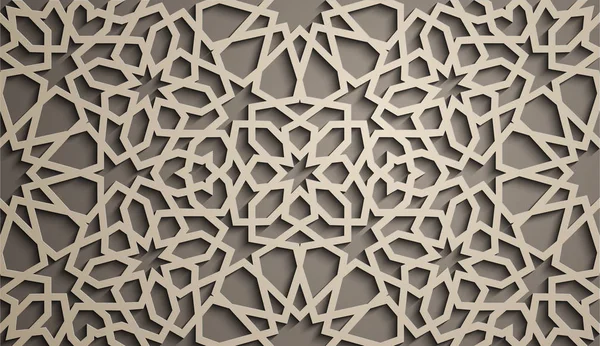 Fond brun. Ornement islamique vecteur, motiff persan. Ramadan 3d éléments de motif rond islamique. Géométrique circulaire ornementale arabe symbole vecteur. Fond brun — Image vectorielle