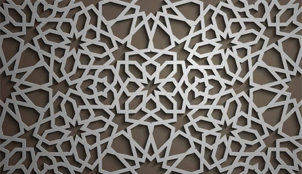 Vector de ornamento islámico, motivo persa. 3d ramadán elementos patrón redondo islámico. Geométrica circular ornamental arábiga símbolo vector  . — Archivo Imágenes Vectoriales