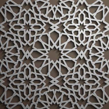 İslam süsleme vektör, Farsça motiff. 3D Ramazan İslam yuvarlak kalıp elemanları. Geometrik dairesel süs Arapça simge vektör .