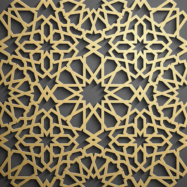 Islamitische sieraad vector, Perzisch motiff. 3D-ramadan islamitische ronde patroon elementen. Geometrische versiering Arabische rondje vector . — Stockvector