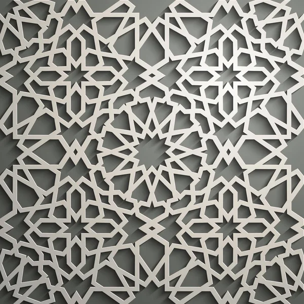 Vector de ornamento islámico, motivo persa. 3d ramadán elementos patrón redondo islámico. Geométrica circular ornamental arábiga símbolo vector  . — Archivo Imágenes Vectoriales