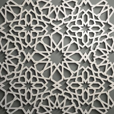 İslam süsleme vektör, Farsça motiff. 3D Ramazan İslam yuvarlak kalıp elemanları. Geometrik dairesel süs Arapça simge vektör .