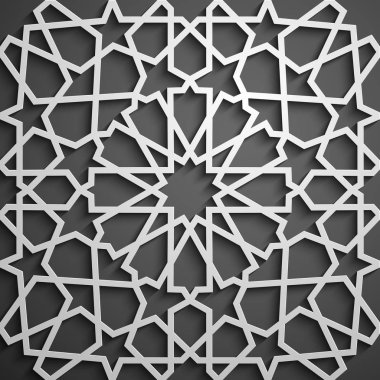 İslam süsleme vektör, Farsça motiff. 3D Ramazan İslam yuvarlak kalıp elemanları. Geometrik dairesel süs Arapça simge vektör .