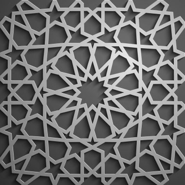 İslam süsleme vektör, Farsça motiff. 3D Ramazan İslam yuvarlak kalıp elemanları. Geometrik dairesel süs Arapça simge vektör .