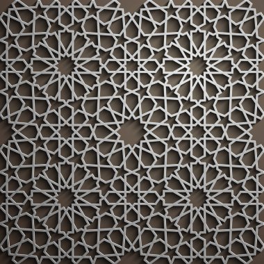 İslam süsleme vektör, Farsça motiff. 3D Ramazan İslam yuvarlak kalıp elemanları. Geometrik dairesel süs Arapça simge vektör .