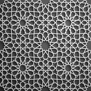 İslam süsleme vektör, Farsça motiff. 3D Ramazan İslam yuvarlak kalıp elemanları. Geometrik dairesel süs Arapça simge vektör .