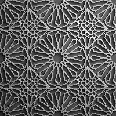 İslam süsleme vektör, Farsça motiff. 3D Ramazan İslam yuvarlak kalıp elemanları. Geometrik dairesel süs Arapça simge vektör .