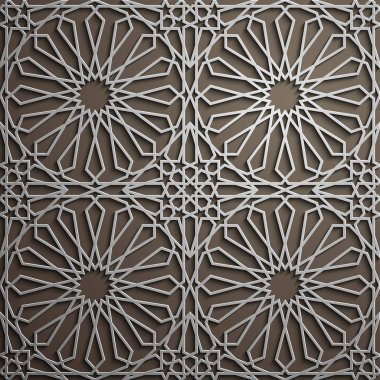 İslam süsleme vektör, Farsça motiff. 3D Ramazan İslam yuvarlak kalıp elemanları. Geometrik dairesel süs Arapça simge vektör .