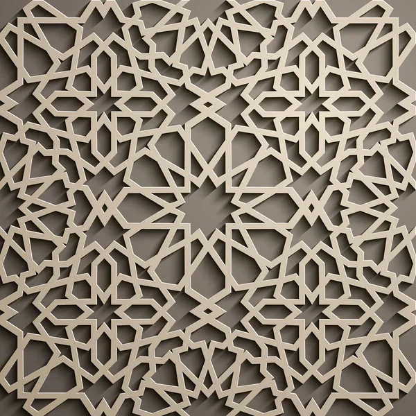 Коричневый фон Исламский вектор орнамента, персидский мотив. 3d ramadan islamic round pattern elements. Геометрический круговой орнаментальный арабский символьный вектор. коричневый фон — стоковый вектор