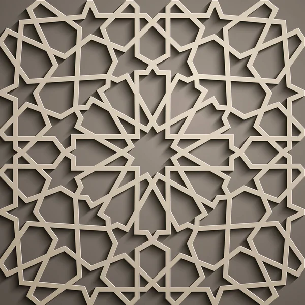 Brązowe tło. Islamska ornament wektor, perski motiff. elementy islamskiego okrągły wzór 3D ramadan. Wektor symbol geometryczny, okrągłe, ozdobnych, arabski. Brązowe tło — Wektor stockowy
