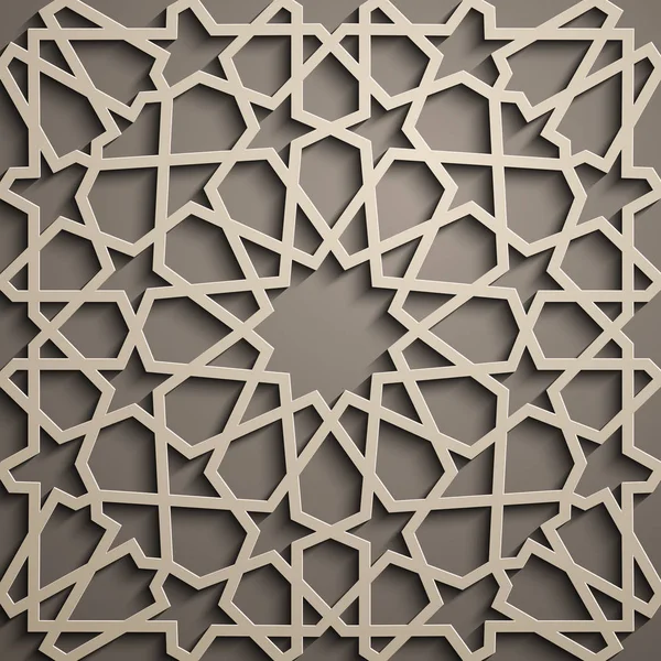 Kahverengi zemin. İslam süsleme vektör, Farsça motiff. 3D Ramazan İslam yuvarlak kalıp elemanları. Geometrik dairesel süs Arapça simge vektör. Kahverengi zemin