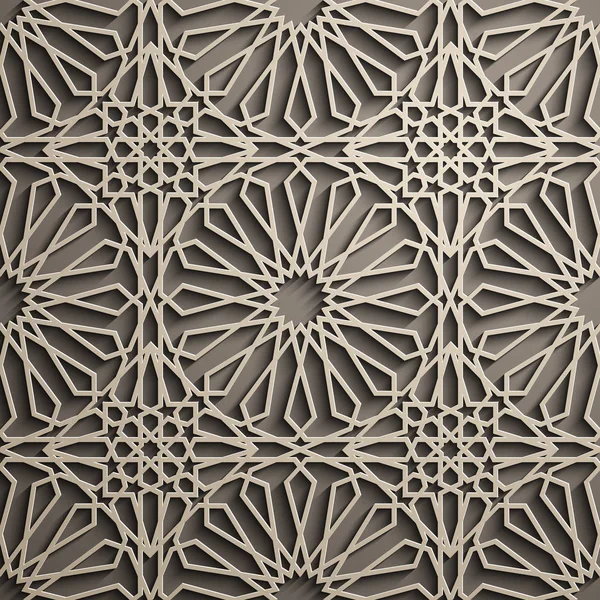 Kahverengi zemin. İslam süsleme vektör, Farsça motiff. 3D Ramazan İslam yuvarlak kalıp elemanları. Geometrik dairesel süs Arapça simge vektör. Kahverengi zemin