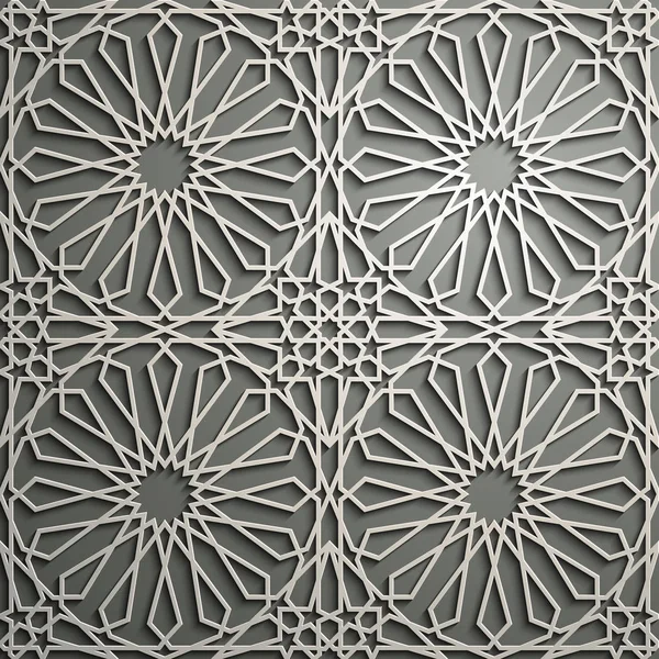 Ισλαμική στολίδι διάνυσμα, Περσικά motiff του. 3D στοιχεία Ισλαμικής στρογγυλό μοτίβο Ραμαζάνι. Γεωμετρική κυκλική καλλωπιστικών Αραβικό σύμβολο διάνυσμα . — Διανυσματικό Αρχείο