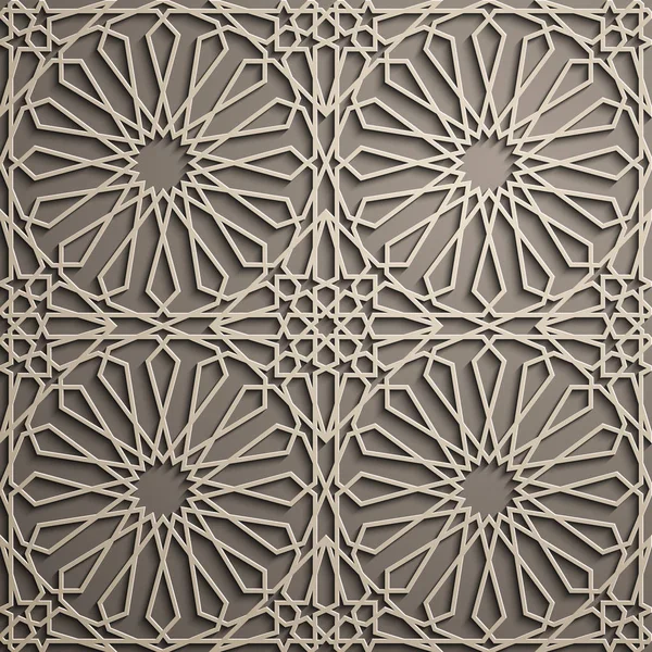 Kahverengi zemin. İslam süsleme vektör, Farsça motiff. 3D Ramazan İslam yuvarlak kalıp elemanları. Geometrik dairesel süs Arapça simge vektör. Kahverengi zemin