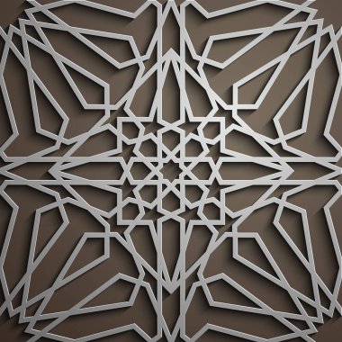 İslam süsleme vektör, Farsça motiff. 3D Ramazan İslam yuvarlak kalıp elemanları. Geometrik dairesel süs Arapça simge vektör .