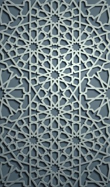 İslam süsleme vektör, Farsça motiff. 3D Ramazan İslam yuvarlak kalıp elemanları. Geometrik dairesel süs Arapça simge vektör. Mavi arka plan