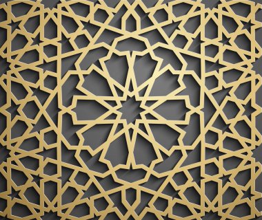 İslam süsleme vektör, Farsça motiff. 3D Ramazan İslam yuvarlak kalıp elemanları. Geometrik dairesel süs Arapça simge vektör .