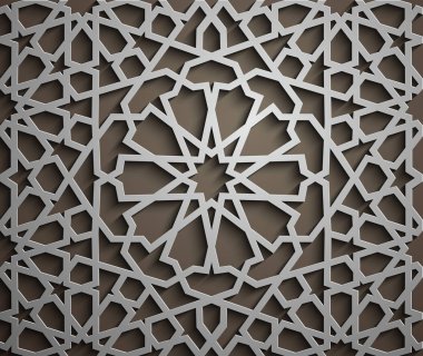 İslam süsleme vektör, Farsça motiff. 3D Ramazan İslam yuvarlak kalıp elemanları. Geometrik dairesel süs Arapça simge vektör .