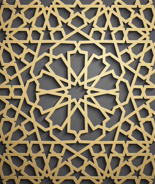 İslam süsleme vektör, Farsça motiff. 3D Ramazan İslam yuvarlak kalıp elemanları. Geometrik dairesel süs Arapça simge vektör .