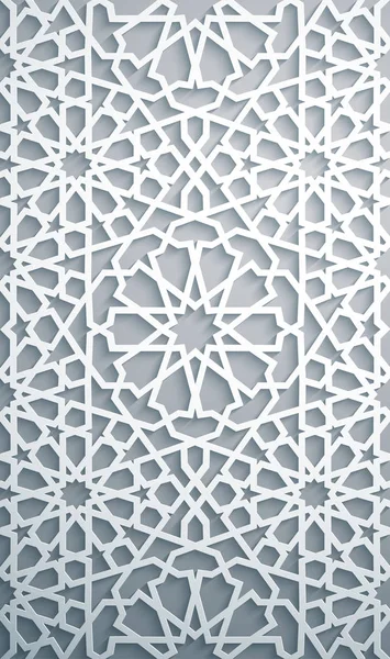 Islamska ornament wektor, perski motiff. Białe tło. Lekkie elementy islamskiego okrągły wzór 3d ramadan. Wektor symbol geometryczny, okrągłe, ozdobnych, arabski. Białe tło . — Wektor stockowy