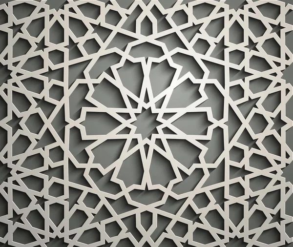 Vettore dell'ornamento islamico, motivo persiano. Elementi 3d ramadan islamico modello rotondo. Vettore geometrico circolare di simboli arabici ornamentali  . — Vettoriale Stock