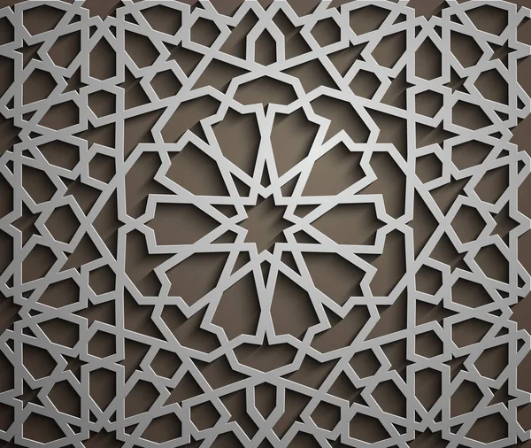 Islamischer Ornamentvektor, persisches Motiv. 3D Ramadan islamische runde Musterelemente. geometrischer kreisförmiger ornamentaler arabischer Symbolvektor . — Stockvektor