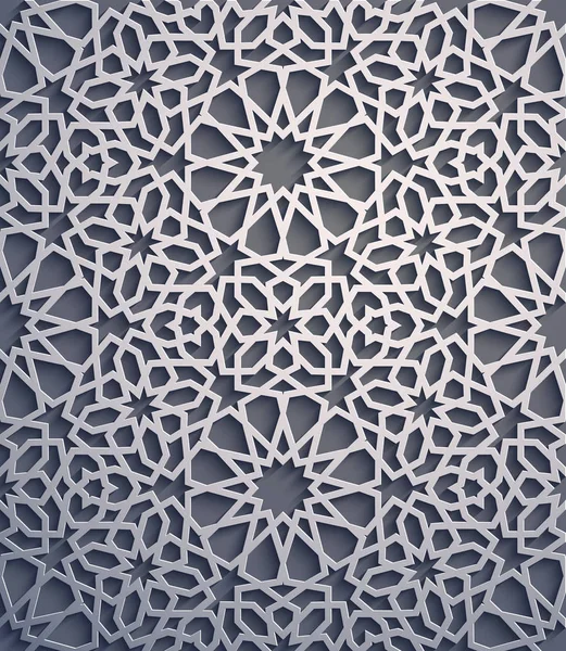 Lila Hintergrund. islamischer Ornamentvektor, persisches Motiv. 3D Ramadan islamische runde Musterelemente. geometrischer kreisförmiger ornamentaler arabischer Symbolvektor . — Stockvektor