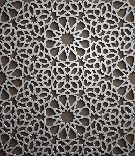 Islamischer Ornamentvektor, persisches Motiv. 3D Ramadan islamische runde Musterelemente. geometrischer kreisförmiger ornamentaler arabischer Symbolvektor . — Stockvektor