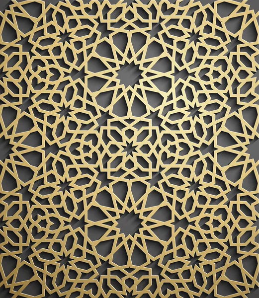 Ісламська Орнамент вектор, Перська motiff. 3D Рамадан Ісламська шаблоном круглих елементів. Геометричні кругової декоративних Арабська символ векторних . — стоковий вектор