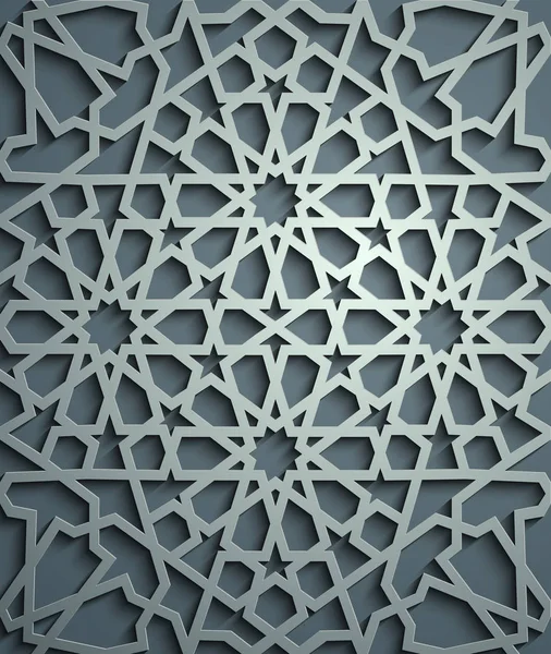 Islámská ornament vektor, perský motiff. 3D prvky islámské kruhovým vzorem Ramadán. Okrasné symbolu geometrické kruhový vektor. Modré pozadí — Stockový vektor
