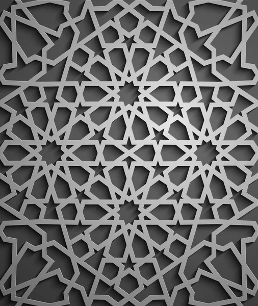 Islamischer Ornamentvektor, persisches Motiv. 3D Ramadan islamische runde Musterelemente. geometrischer kreisförmiger ornamentaler arabischer Symbolvektor . — Stockvektor