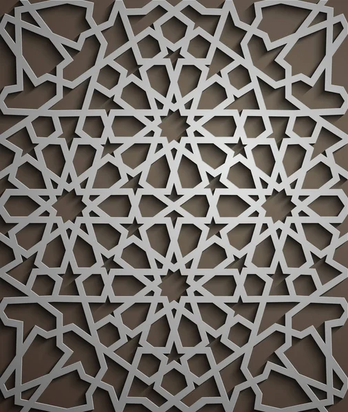 İslam süsleme vektör, Farsça motiff. 3D Ramazan İslam yuvarlak kalıp elemanları. Geometrik dairesel süs Arapça simge vektör . — Stok Vektör