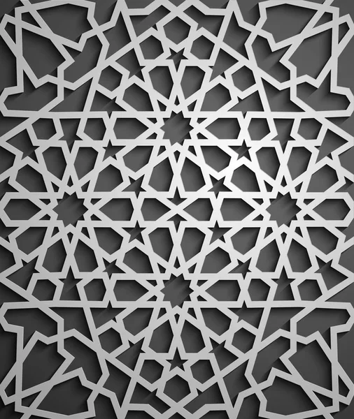 Vector de ornamento islámico, motivo persa. 3d ramadán elementos patrón redondo islámico. Geométrica circular ornamental arábiga símbolo vector  . — Vector de stock